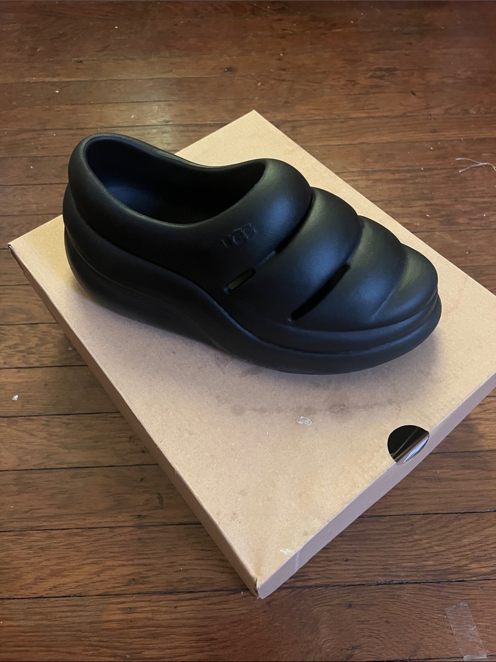 UGG Black Slip-On Padded Foam Clog